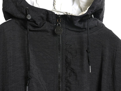 90s アディダス 中綿 ナイロン パーカー ジャケット メンズ XL / オールド ブルゾン フルジップ ハイネック 3ライン 大きいサイズ ブラック