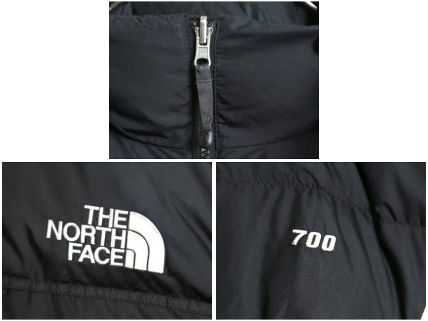 ノースフェイス ヌプシ ダウン ジャケット メンズ M / 700フィル アウトドア ハイネック ジャンパー フルジップ パッカブル 収納 フード 黒