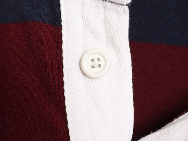 90s ポロ ラルフローレン ボーダー 長袖 ラガーシャツ メンズ XL / 古着 オールド ラグビー 長袖シャツ ポロシャツ 大きいサイズ ツートン