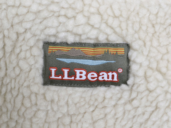 エルエルビーン パイル フリース ベスト メンズ L / 古着 ハイネック フルジップ ボア メッシュ ライナー付き 前開き 重ね着 ナチュラル 白