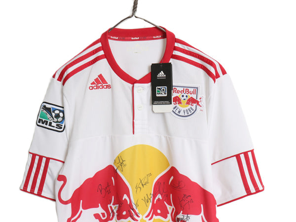 デッドストック アディダス ニューヨーク レッドブルズ サッカー ユニフォーム メンズ M 2010 当時物 MLS オフィシャル 正規品 サイン入り
