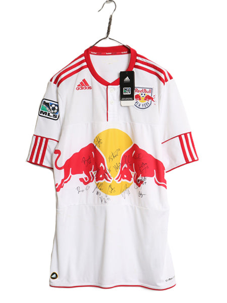 デッドストック アディダス ニューヨーク レッドブルズ サッカー ユニフォーム メンズ M 2010 当時物 MLS オフィシャル 正規品 サイン入り