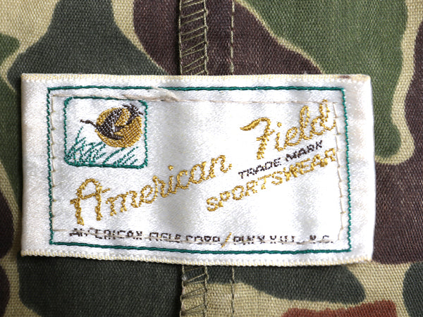 70s American Field ダックハンター カモ シャツ ジャケット メンズ L 程/ ヴィンテージ ハンティング アウトドア 薄手 シワになりにくい