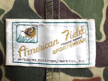 70s American Field ダックハンター カモ シャツ ジャケット メンズ L 程/ ヴィンテージ ハンティング アウトドア 薄手 シワになりにくい