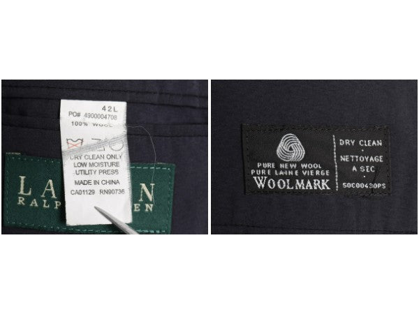 00s ローレン ラルフローレン テーラード ジャケット メンズ XL 程 オールド ポロ ブレザー ウール 紺ブレ 金ボタン 無地 大きいサイズ 紺