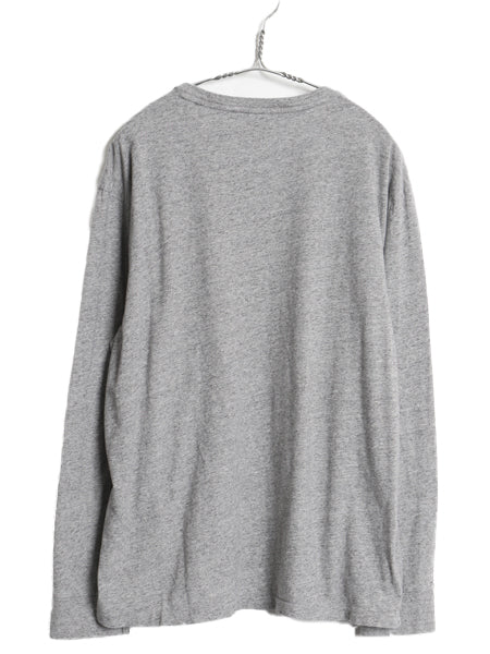 ポロ ラルフローレン 長袖 Tシャツ メンズ L / ロンT ロングスリーブ コットン シングルステッチ ワンポイント カットソー インナー グレー