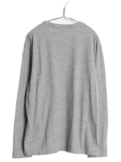 ポロ ラルフローレン 長袖 Tシャツ メンズ L / ロンT ロングスリーブ コットン シングルステッチ ワンポイント カットソー インナー グレー