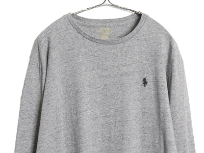ポロ ラルフローレン 長袖 Tシャツ メンズ L / ロンT ロングスリーブ コットン シングルステッチ ワンポイント カットソー インナー グレー