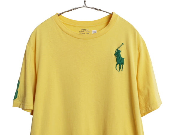 ビッグポニー ポロ ラルフローレン 半袖 Tシャツ ボーイズ XL メンズ L 程/ コットン ワンポイント カットソー シンプル ナンバリング 黄