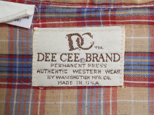 70s USA製 WASHINGTON DEE CEE チェック 長袖 ウエスタン シャツ メンズ M / ヴィンテージ 長袖シャツ シワになりにくい マルチカラー 薄手