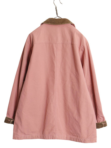 00s エルエルビーン ハンティング ジャケット レディース L オールド カバーオール ハーフコート コットン フランネル ライナー付き ピンク