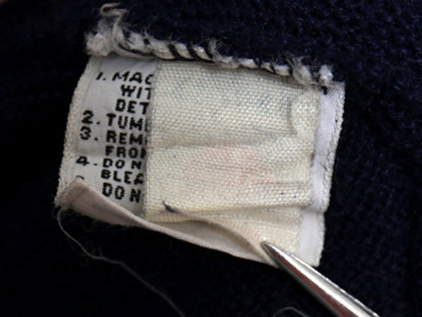70s USA製 ラコステ アクリル ニット カーディガン メンズ レディース XL ヴィンテージ 羽織り 前開き セーター シンプル 大きいサイズ 紺