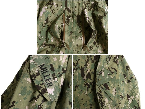 デッドストック 米軍実物 USN ネイビー ゴアテックス ジャケット MEDIUM SHORT 17年製 マンパ AOR2 ECWCS デジタル ウッドランドカモ 迷彩 
