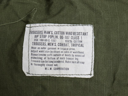 60s ★ 米軍実物 US ARMY 5th ジャングルファティーグ カーゴ パンツ REGULAR LARGE / 69年製 ヴィンテージ ミリタリー リップストップ 4th