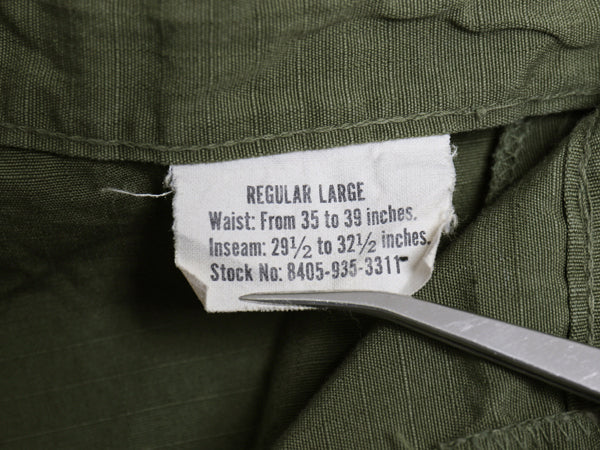 60s ★ 米軍実物 US ARMY 5th ジャングルファティーグ カーゴ パンツ REGULAR LARGE / 69年製 ヴィンテージ ミリタリー リップストップ 4th