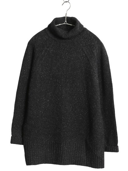 90s オールド ギャップ タートルネック ニット セーター メンズ レディース S / ウール シルク ネップ ハイネック 無地 リブ編み ブラック
