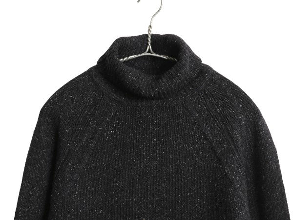 90s オールド ギャップ タートルネック ニット セーター メンズ レディース S / ウール シルク ネップ ハイネック 無地 リブ編み ブラック