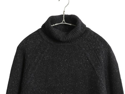 90s オールド ギャップ タートルネック ニット セーター メンズ レディース S / ウール シルク ネップ ハイネック 無地 リブ編み ブラック