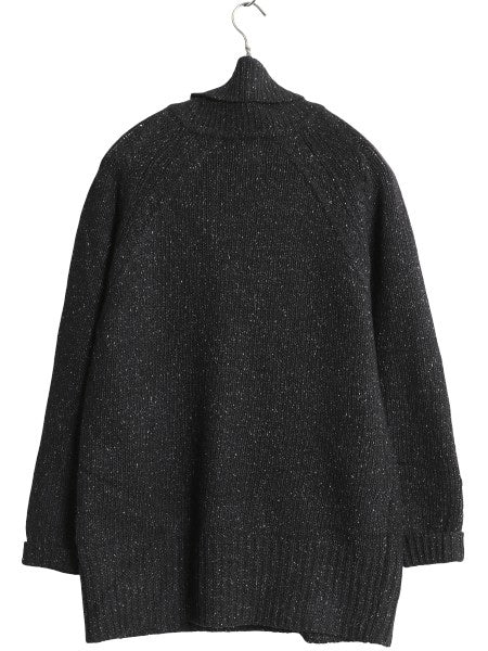 90s オールド ギャップ タートルネック ニット セーター メンズ レディース S / ウール シルク ネップ ハイネック 無地 リブ編み ブラック