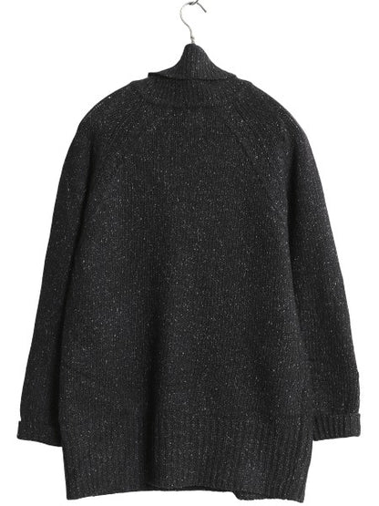 90s オールド ギャップ タートルネック ニット セーター メンズ レディース S / ウール シルク ネップ ハイネック 無地 リブ編み ブラック