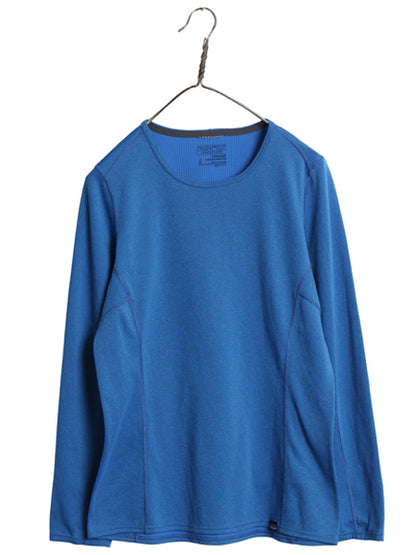 パタゴニア キャプリーン 長袖 Tシャツ レディース M 古着 17年製 アウトドア ロンT ストレッチ アンダーシャツ インナー シンプル ブルー
