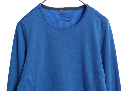 パタゴニア キャプリーン 長袖 Tシャツ レディース M 古着 17年製 アウトドア ロンT ストレッチ アンダーシャツ インナー シンプル ブルー
