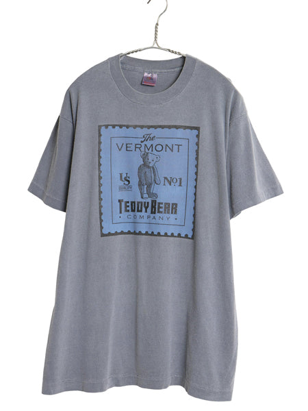 90s USA製 テディベア アート イラスト プリント 半袖 Tシャツ メンズ レディース L / 古着 企業 オールド シングルステッチ グラフィック