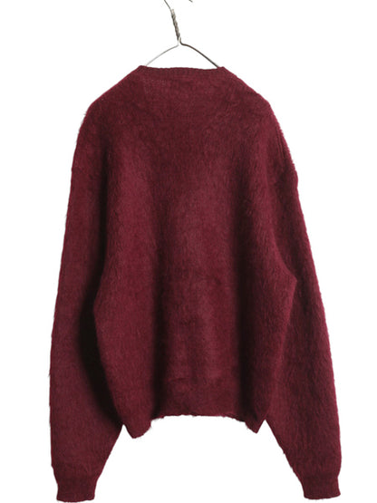 60s ★  DRUMMOND モヘア ニット セーター メンズ XL / ヴィンテージ  Vネック プルオーバー ウール 毛足 毛長 シャギー 無地 大きいサイズ