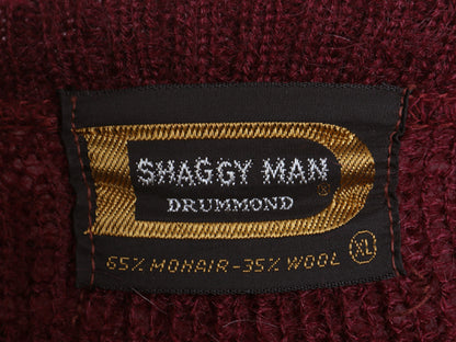 60s ★  DRUMMOND モヘア ニット セーター メンズ XL / ヴィンテージ  Vネック プルオーバー ウール 毛足 毛長 シャギー 無地 大きいサイズ