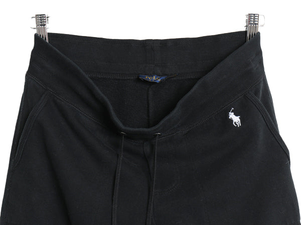 ポロ ラルフローレン ポケット付き スウェット パンツ レディース XS / オールド 薄手 裏起毛 トレーナー イージーパンツ トレーニング 黒