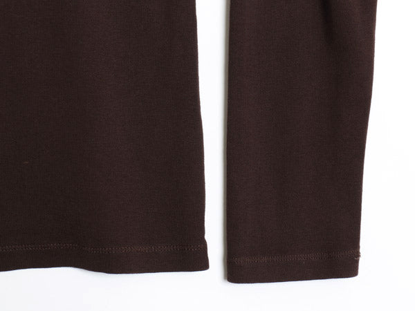 90s ローレン ラルフローレン 長袖 Tシャツ レディース M / オールド ロンT コットン ストレッチ リブ編み カットソー ロングスリーブ 無地