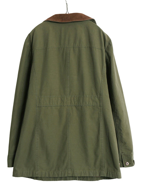 00s エルエルビーン ハンティング ジャケット レディース L 古着 オールド カバーオール ハーフ コート フランネル チェック ライナー付き