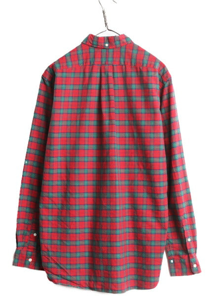 90s ラルフローレン チェック 3点留め 長袖 ボタンダウン シャツ メンズ L / 90年代 オールド ポロ 長袖シャツ BD BDシャツ ワンポイント