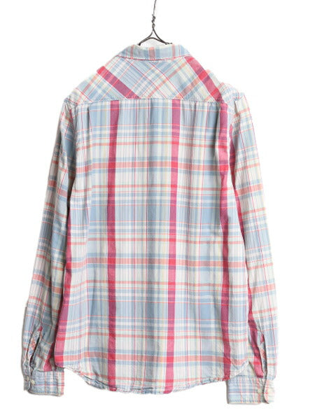デニム&サプライ ラルフローレン チェック 長袖 シャツ メンズ M 古着 DENIM&SUPPLY ポロ コットン 長袖シャツ ポケット付き マルチカラー