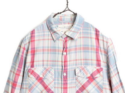 デニム&サプライ ラルフローレン チェック 長袖 シャツ メンズ M 古着 DENIM&SUPPLY ポロ コットン 長袖シャツ ポケット付き マルチカラー