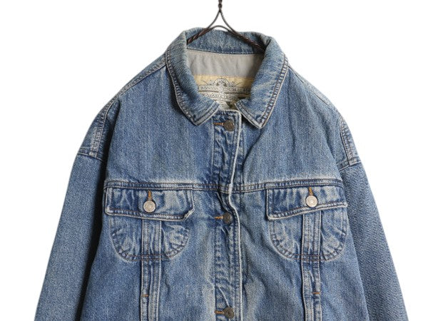 90s バナナリパブリック デニム トラッカー ジャケット レディース M / オールド Safari&Travel ジージャン ライナー付き ショート丈 短丈