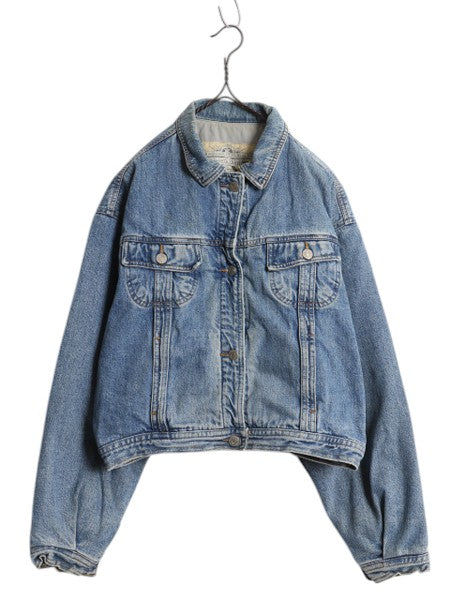 90s バナナリパブリック デニム トラッカー ジャケット レディース M / オールド Safari&Travel ジージャン ライナー付き ショート丈 短丈