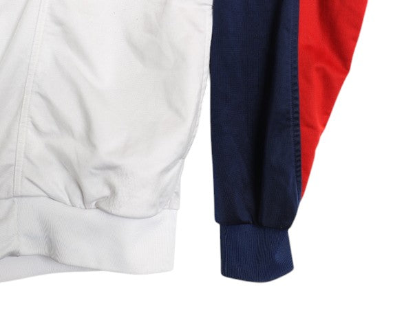 90s ナイキ フルジップ トラック ジャケット メンズ L 初期 銀タグ オールド NIKE ジャージ ハイネック ストレッチ ブルゾン ジャンパー 白