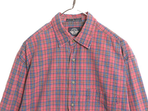 90s ドッカーズ リーバイス チェック 長袖 シャツ メンズ M / 古着 90年代 オールド LEVIS DOCKERS ポケット付き マルチカラー 総柄シャツ