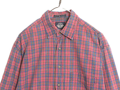 90s ドッカーズ リーバイス チェック 長袖 シャツ メンズ M / 古着 90年代 オールド LEVIS DOCKERS ポケット付き マルチカラー 総柄シャツ