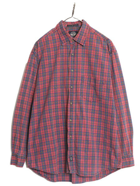 90s ドッカーズ リーバイス チェック 長袖 シャツ メンズ M / 古着 90年代 オールド LEVIS DOCKERS ポケット付き マルチカラー 総柄シャツ