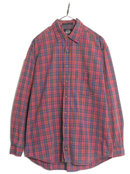 90s ドッカーズ リーバイス チェック 長袖 シャツ メンズ M / 古着 90年代 オールド LEVIS DOCKERS ポケット付き マルチカラー 総柄シャツ