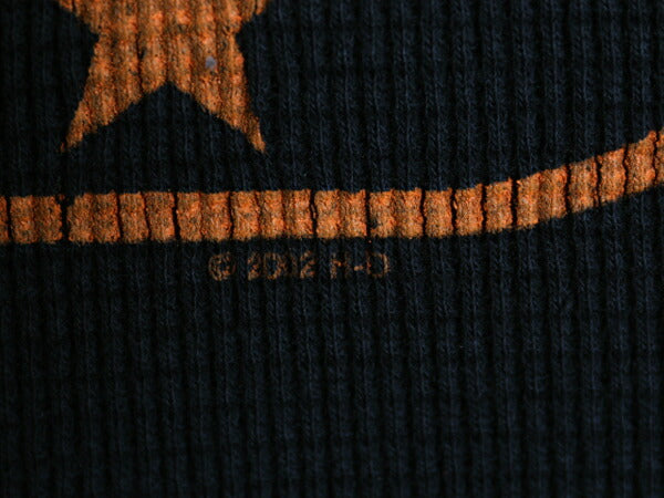 00s USA製 ハーレー ダビットソン 4面 プリント サーマル 長袖 Tシャツ メンズ L オールド オフィシャル ロンT ワッフル コットン ブラック