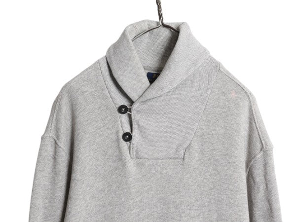 ポロ ラルフローレン ショールカラー スウェット メンズ XL トレーナー 裏起毛 無地 ポニー無し ヴィンテージ モデル 大きいサイズ グレー