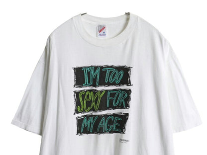 90s USA製 ジョーク メッセージ プリント Tシャツ メンズ レディース XL / オールド グラフィック アート ヘビーウェイト 大きいサイズ 白