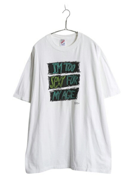 90s USA製 ジョーク メッセージ プリント Tシャツ メンズ レディース XL / オールド グラフィック アート ヘビーウェイト 大きいサイズ 白