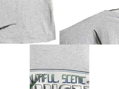 90s エイリアン メッセージ プリント Tシャツ メンズ XL / オールド 当時物 ジョーク キャラクター UFO 大きいサイズ シングルステッチ 灰