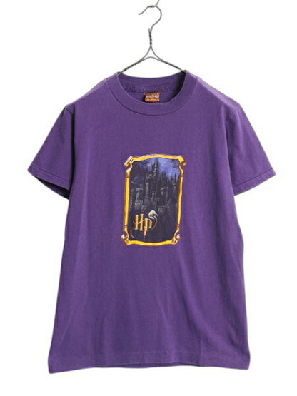 00s USA製 ハリーポッター イラスト プリント Tシャツ メンズ XS レディース S / 映画 オフィシャル 当時物 ムービー シングルステッチ 紫