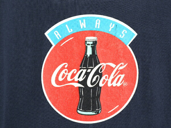 90s USA製 コカコーラ 企業 両面 プリント 半袖 Tシャツ メンズ L / オールド シロクマ キャラクター シングルステッチ ヘビーウェイト 紺