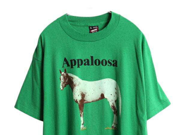 デッドストック 80s USA製 ウマ アート イラスト プリント Tシャツ メンズ XL 新品 ヴィンテージ アニマル シングルステッチ 大きいサイズ